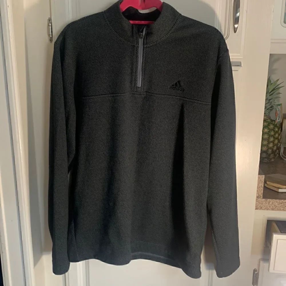 Adidas EUC gray quarter zip pullover sweatshirt sweater size medium